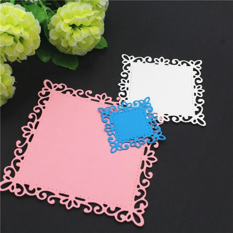 TBD06027561_2.webp Square Lace Metal Hand Scrapbooking Embossing Cutting Die - Image 3