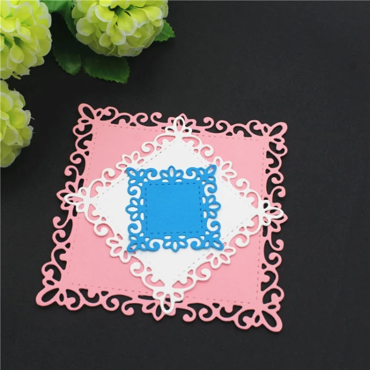 TBD06027561_4.webp Square Lace Metal Hand Scrapbooking Embossing Cutting Die - Image 5