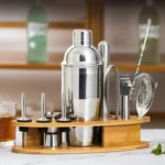 BY-011 11 In 1 Oval Wooden Stand Shaker Set Bartending Tools, Spec: - Image 2