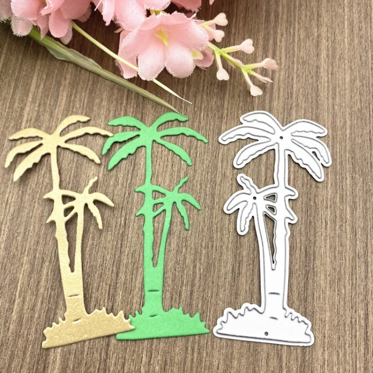TBD06027608_3.webp 5 PCS Seaside Coconut Tree Handicraft Metal Embossing Cutting Die - Image 4