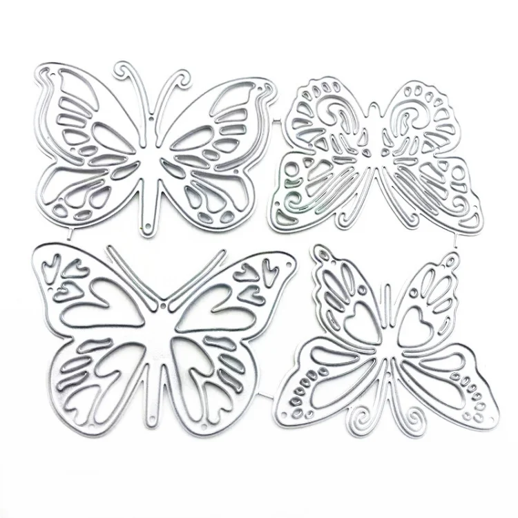 TBD06027627_1.webp Four Butterflies Metal Embossing Cutting Die Hand Ledger Template - Image 2
