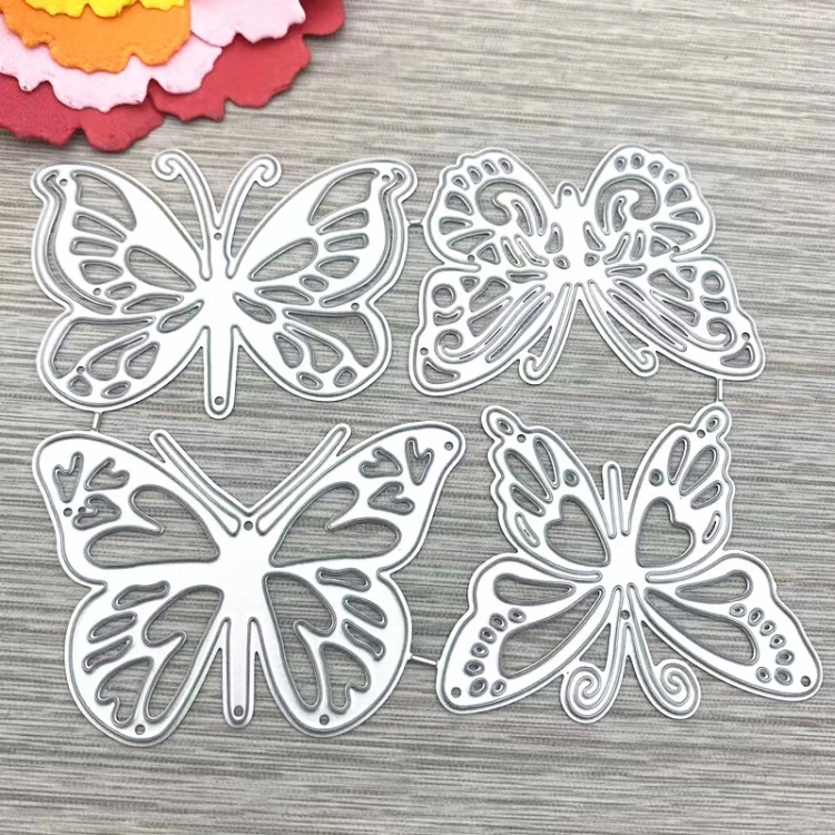 TBD06027627_2.webp Four Butterflies Metal Embossing Cutting Die Hand Ledger Template - Image 3