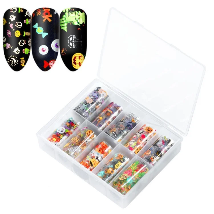 TZ0257 4x100cm Halloween Christmas Nail Art Starry Sticker Set without Nails