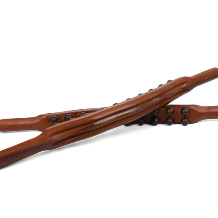 TBD06027675_2.webp Carbonized Double Row 20-bead Massage Rolling Stick Meridian Dredging Stick - Image 3