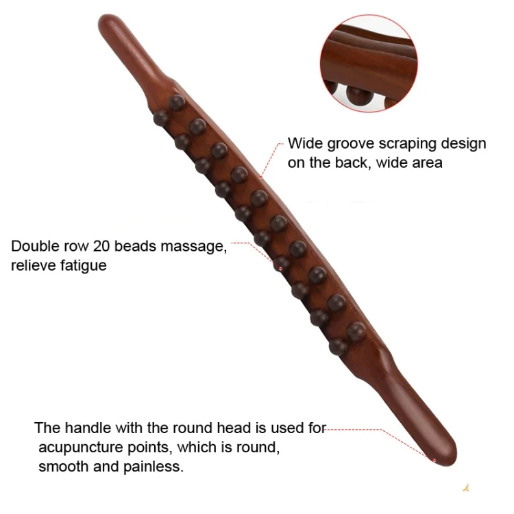 TBD06027675_4.webp Carbonized Double Row 20-bead Massage Rolling Stick Meridian Dredging Stick - Image 5