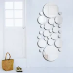 JM004 26PCS Bedroom Geometric Round Stereo Acrylic Mirror Wall Sticker - Image 4