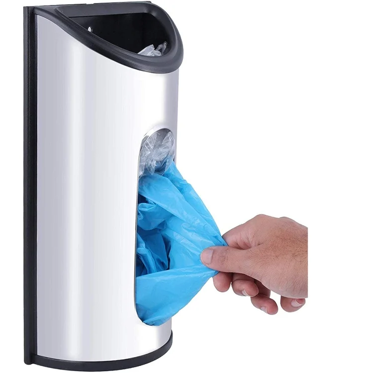 TBD06027711.webp Stainless Steel Garbage Bag Storage Box Kitchen Wall Mounted Shoe Cover Bag - Image 1