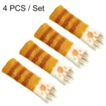 1 Set Double Knit Wear-Resisting Table Stool Leg Mute Protective Cover - Image 3