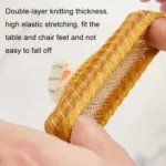 1 Set Double Knit Wear-Resisting Table Stool Leg Mute Protective Cover - Image 4