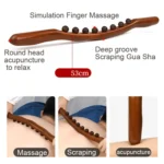 Eight-bead Beech Wood Carbonized Massage Stick Rolling Tendon Scraping Stick - Image 3
