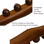 Eight-bead Beech Wood Carbonized Massage Stick Rolling Tendon Scraping Stick - Image 4