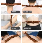 Eight-bead Beech Wood Carbonized Massage Stick Rolling Tendon Scraping Stick - Image 5