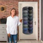 Felt Baseball Cap Display Stand Non-woven Hanging Storage Bag,Style: 7 Grids Single Row 3mm - Image 5