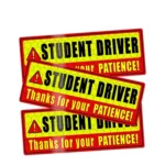 2 PCS STUDENT DRIVER Novice Car Sticker Magnetic Reflective Car Sticker - Image 2