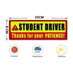 2 PCS STUDENT DRIVER Novice Car Sticker Magnetic Reflective Car Sticker - Image 3