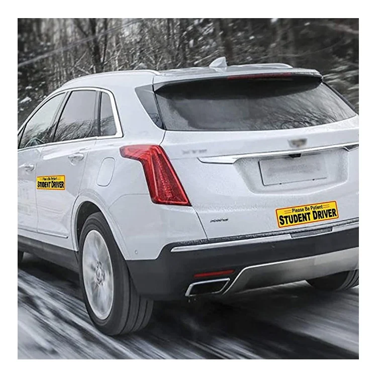 TBD0602788501_B4.webp 2 PCS STUDENT DRIVER Novice Car Sticker Magnetic Reflective Car Sticker - Image 5