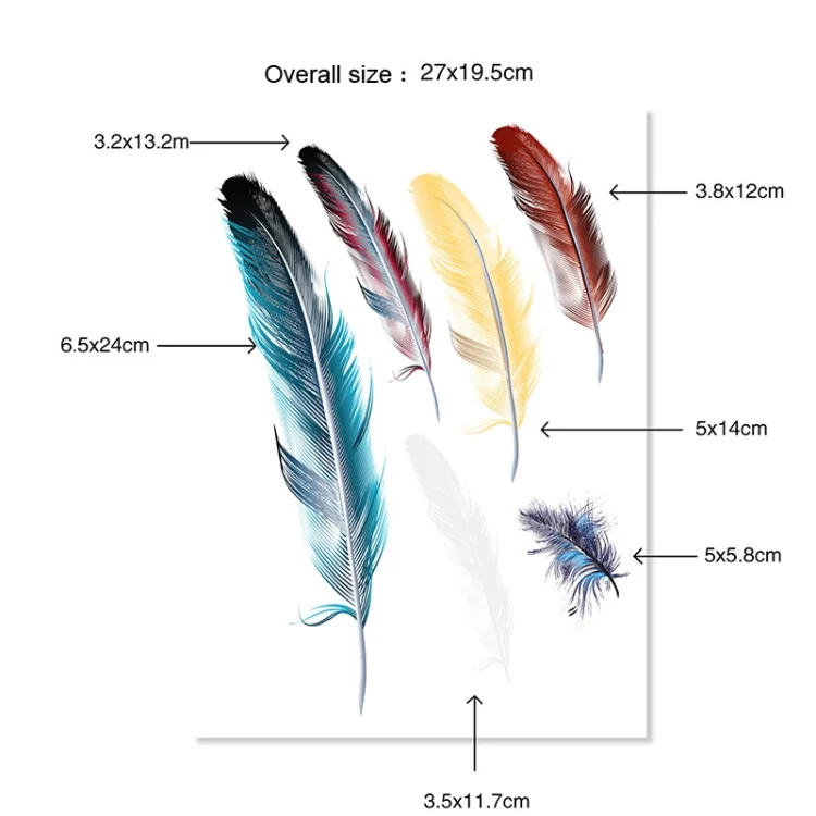 TBD0602790401A_1.webp 5 Sets Car 3D Feather Body Sticker Scratch Blocking Sticker - Image 6