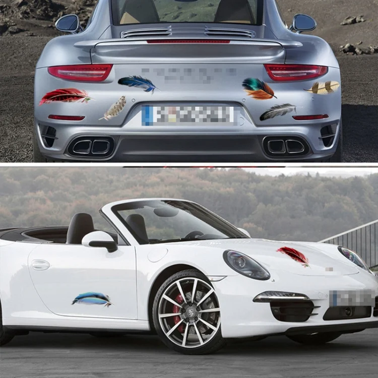 TBD0602790401_B4.webp 5 Sets Car 3D Feather Body Sticker Scratch Blocking Sticker - Image 5