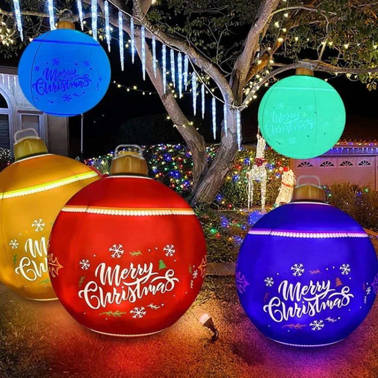 TBD0602794105_B5.webp MT709 Inflatable Christmas Ball Yard LED Remote Control Glowing Ball Christmas Ornament, Style: - Image 6