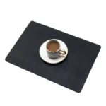 2 PCS PU Waterproof Oilproof Leather Heat Insulation Placemat