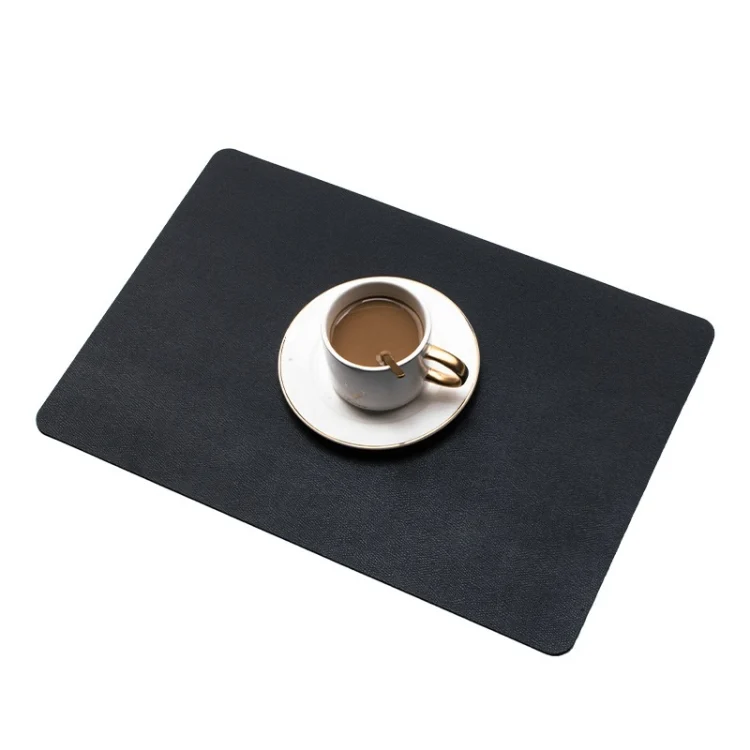 TBD0602799301A.webp 2 PCS PU Waterproof Oilproof Leather Heat Insulation Placemat - Image 1