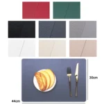 2 PCS PU Waterproof Oilproof Leather Heat Insulation Placemat - Image 2