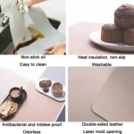 2 PCS PU Waterproof Oilproof Leather Heat Insulation Placemat - Image 3