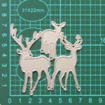 2 PCS Three Christmas Deer Carbon Steel Embossing Cutting Dies - Image 3
