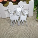 2 PCS Three Christmas Deer Carbon Steel Embossing Cutting Dies - Image 4