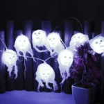 Halloween LED White Yarn Skull Ghost Festival Horror Atmosphere Decorative Lights, Style: