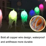 Halloween LED White Yarn Skull Ghost Festival Horror Atmosphere Decorative Lights, Style: - Image 4