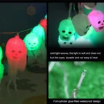 Halloween LED White Yarn Skull Ghost Festival Horror Atmosphere Decorative Lights, Style: - Image 5