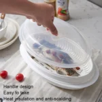 Microwave Fish Steamer With Lid Preserved Steamed Fish Plate - Image 5