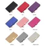 GLQ167  RFID Two-way Folding PU Cross Pattern With Zipper Pocket Wallet - Image 2