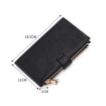 GLQ167  RFID Two-way Folding PU Cross Pattern With Zipper Pocket Wallet - Image 3