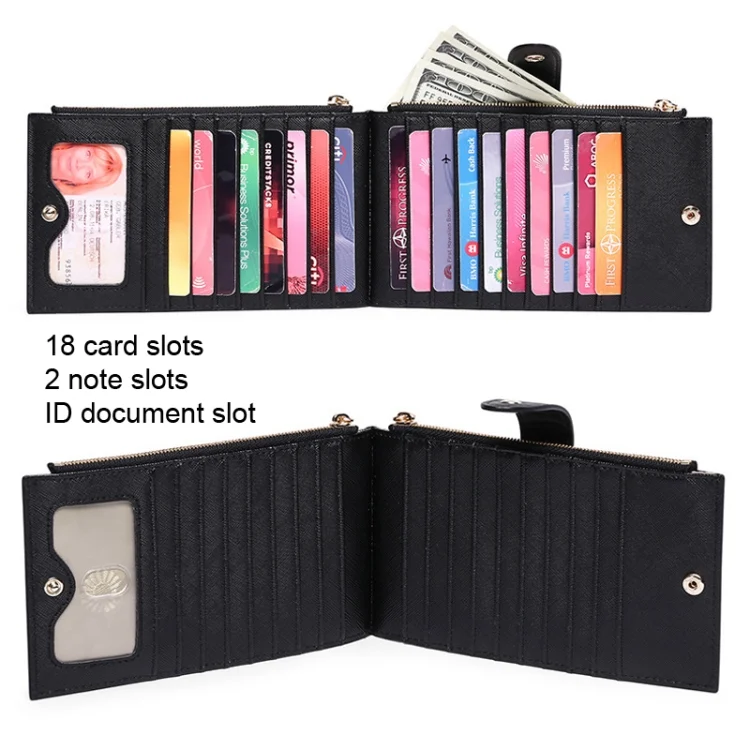 TBD0602812701_B3.webp GLQ167  RFID Two-way Folding PU Cross Pattern With Zipper Pocket Wallet - Image 4