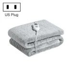 100W  Flannel Electric Heating Blanket With Thermostat Timer Switch,Style: