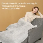 100W Flannel Electric Heating Blanket With Thermostat Timer Switch,Style: - Image 4