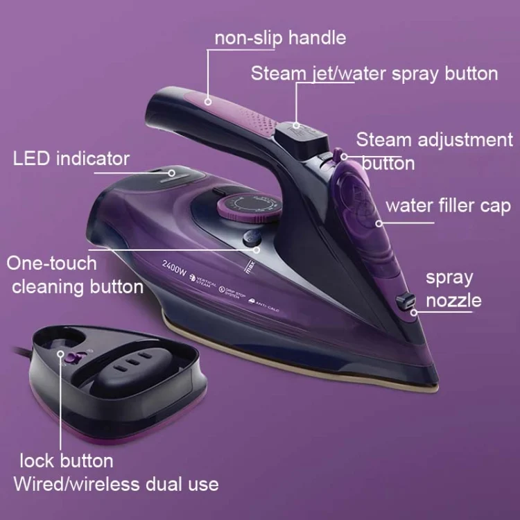 TBD0602821401_B5.webp 2400W Household Wireless Iron Handheld Steam Iron Garment Steamer,EU Plug - Image 6