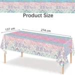 9 In 1 Fish Scale Mermaid Birthday Party Supplies Tissue Paper Plate Cutlery Set - Image 3