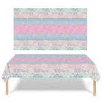 9 In 1 Fish Scale Mermaid Birthday Party Supplies Tissue Paper Plate Cutlery Set - Image 6