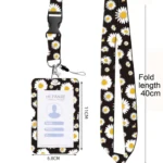 Floral Adjustable Retractable Card Holder Name Badge Work Bank Credit Card Sleeve - Image 4