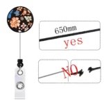 Floral Adjustable Retractable Card Holder Name Badge Work Bank Credit Card Sleeve - Image 5