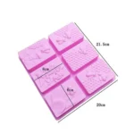6 Grid Square Honeycomb Ice Cube Cake Mould Square Handmade Soap Mould - Image 2