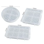 DIY Round and Square Diamond Pattern Storage Tray Silicone Mold, Specification: Rectangular - Image 3