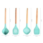 Beech Wood Silicone Kitchen Set With Storage Bucket - Image 3