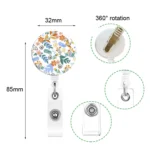 2 PCS Retro Fresh Small Floral Retractable Badge Reel Name Tag Card Badge - Image 3