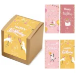 3 Packs 50 Stickers/Pack Happy Birthday Rectangular Stickers Gift Box Sealing Stickers - Image 2