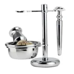 Men Manual Vintage Metal Shaver Stand Set - Image 5