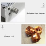 Top And Bottom Frameless Glass Door Aluminum Alloy Electric Mortise Lock - Image 4